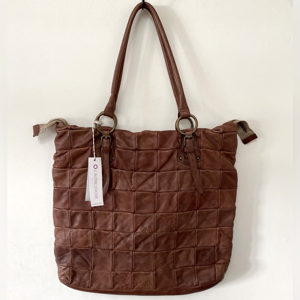 NWT L’AUTRE CHOSE Leather Patchwork Large Tote Bag